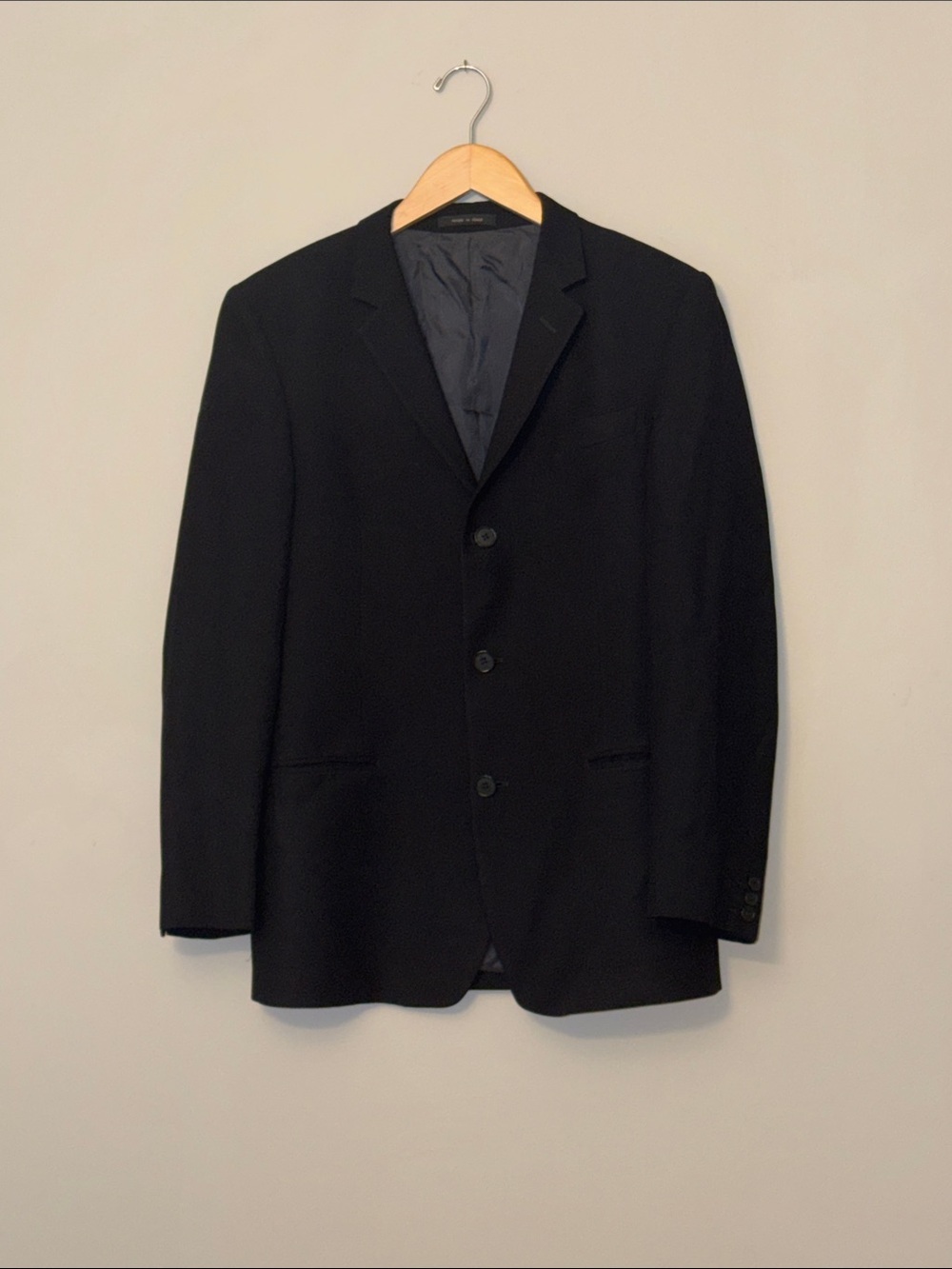 Emporio Armani Black Tailored Blazer Women’s M Longline Career Wool Blend